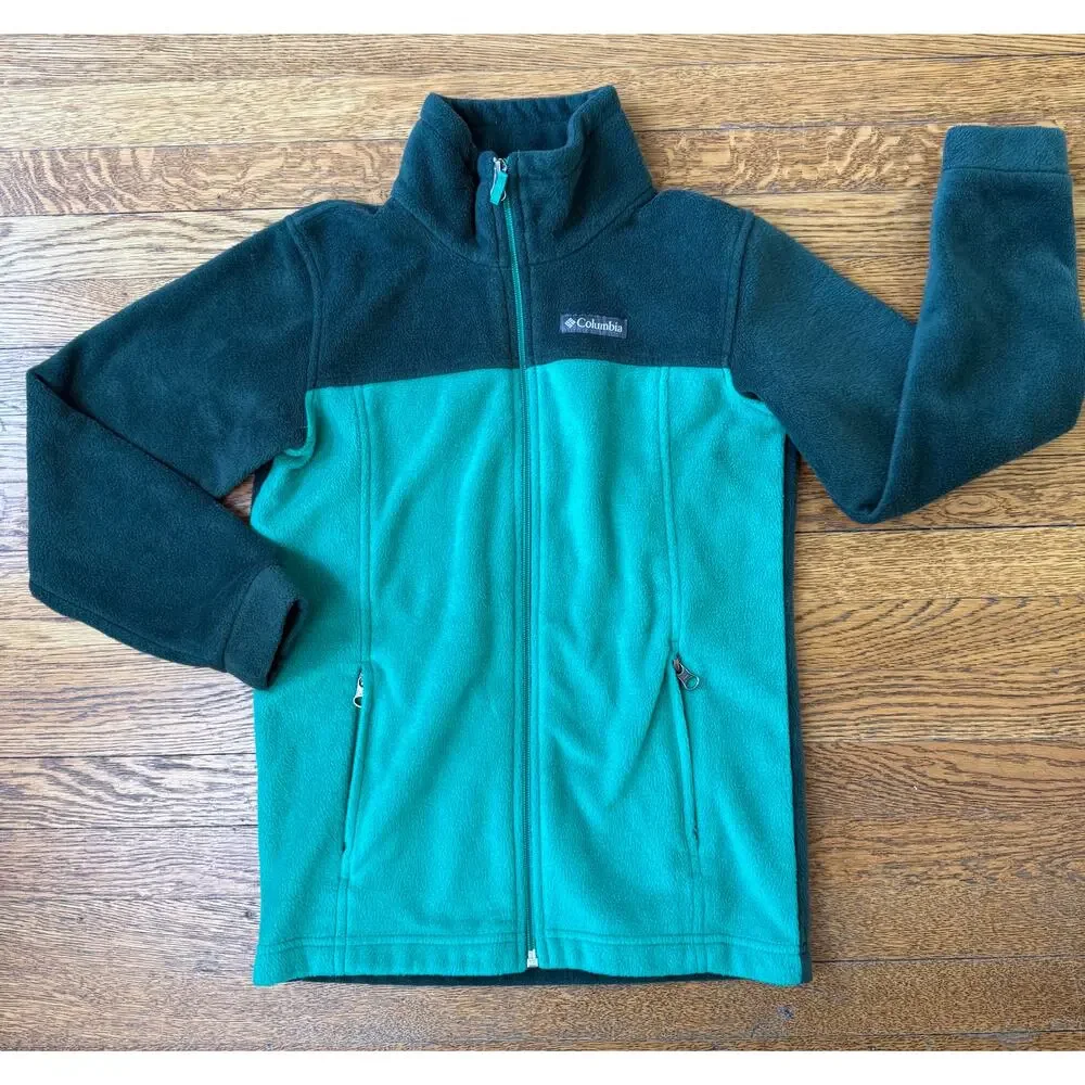 Columbia Boys' Green Fleece Zip Up Jacket Size 10-12